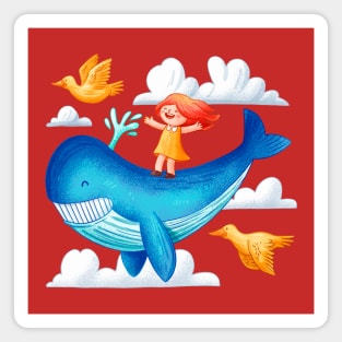 Children Whale Flying Magnet